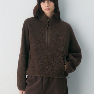 Aritzia Polartec Thermal Pro 1/2 Zip Sweater Rich Mocha Brown